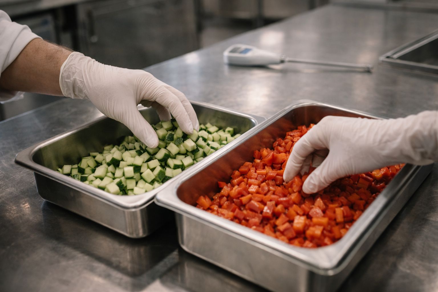 Prepared food in professional containers ready for delivery